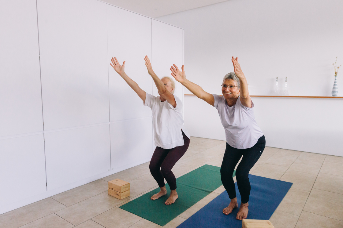 Senior Women Doing Yoga